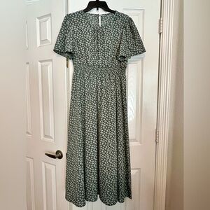 Floral Green Midi Dress